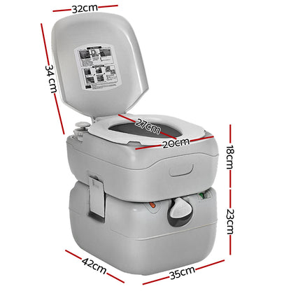 22L Portable Camping Toilet Flush Potty Boating