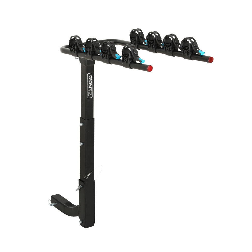 Foldable 4-Bike Rack For Car Rear Hitch Mount (2" Towbar)