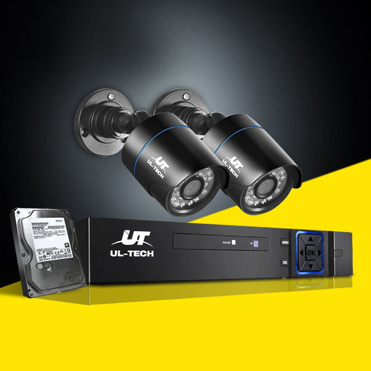 Cctv Security System 4Ch Dvr 2 Cameras 2Tb Hard Drive