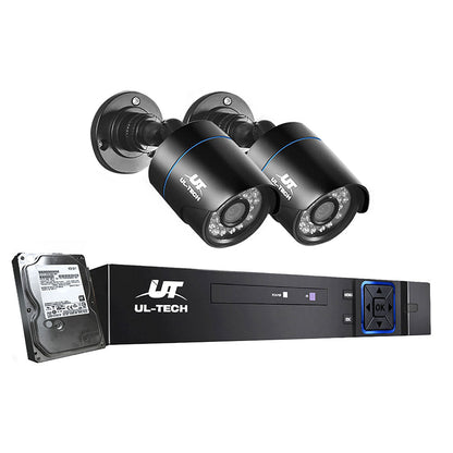 Cctv Security System 4Ch Dvr 2 Cameras 1Tb Hard Drive