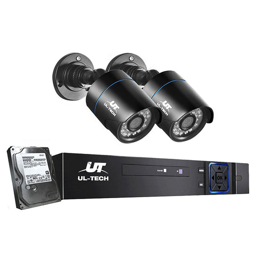 Cctv Security System 4Ch Dvr 2 Cameras 1Tb Hard Drive