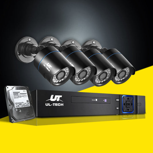 4Ch Dvr 4 Cameras Extended Storage Security Bundle