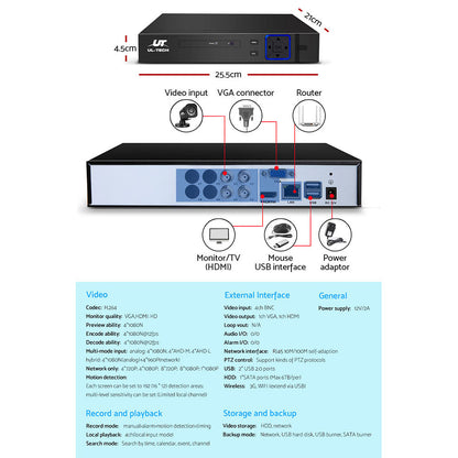 4Ch Dvr 4 Cameras Complete Security Solution