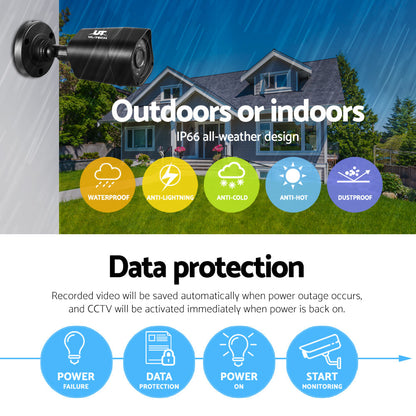 8Ch Dvr 4 Cameras Extensive Storage Security System