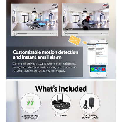 Wireless Cctv 3Mp 2 Cameras Bullet