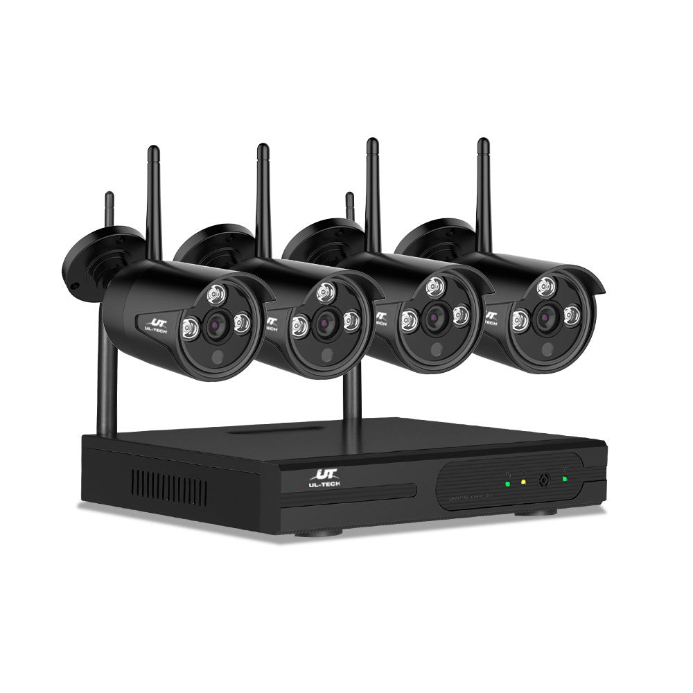Wireless Cctv Security System 8Ch Nvr 3Mp 4 Bullet Cameras