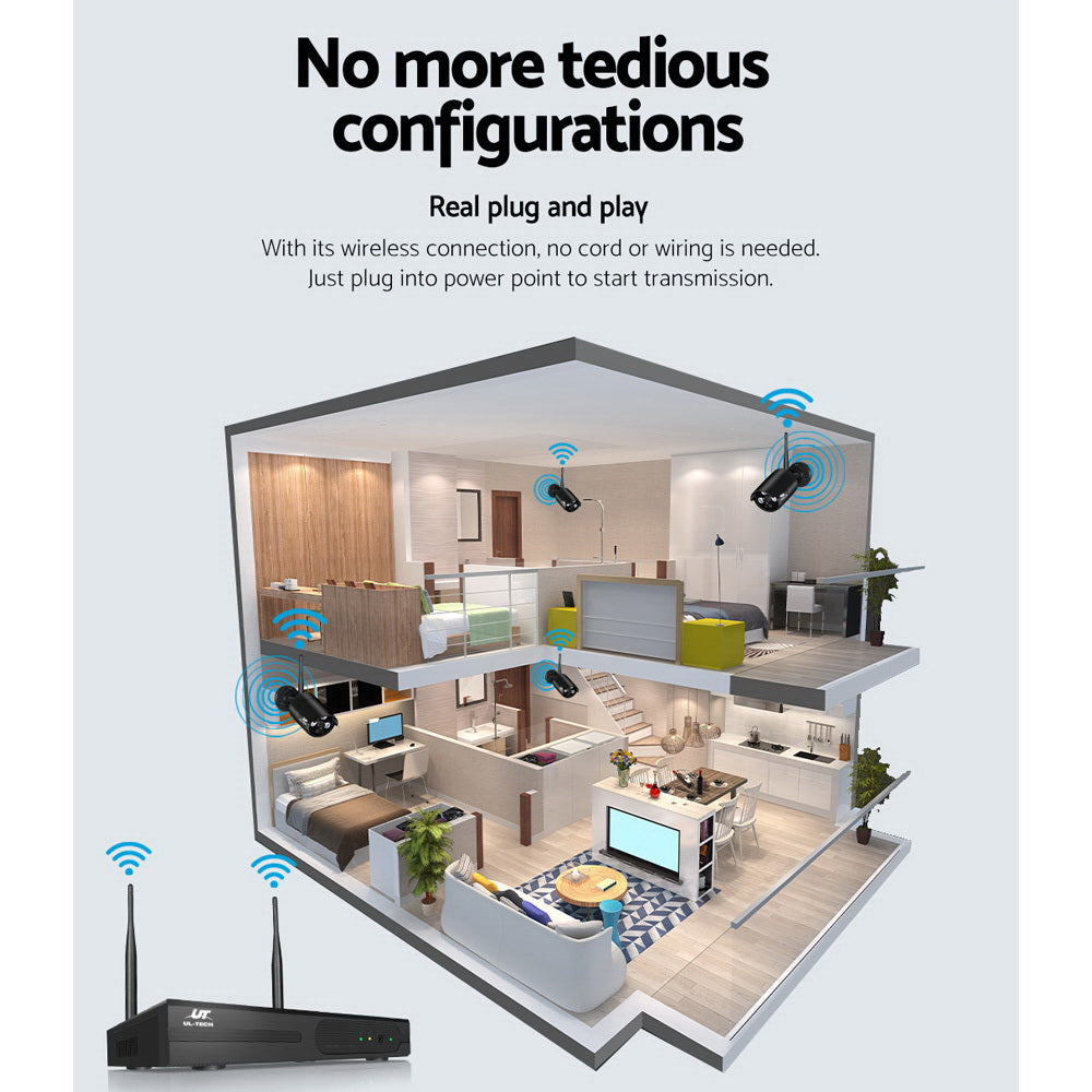Wireless Cctv Security System 8Ch 3Mp Cameras