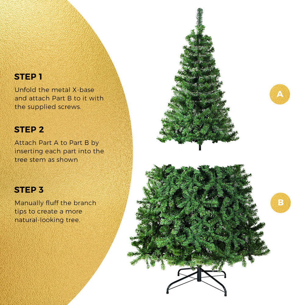 Christmas Tree 2.7M 9FT Green 1708 Tips Full Artificial Holiday Decor 9FT & 5FT