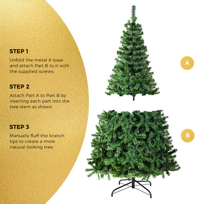 Christmas Tree 2.7M 9FT Green 1708 Tips Full Artificial Holiday Decor 9FT & 5FT