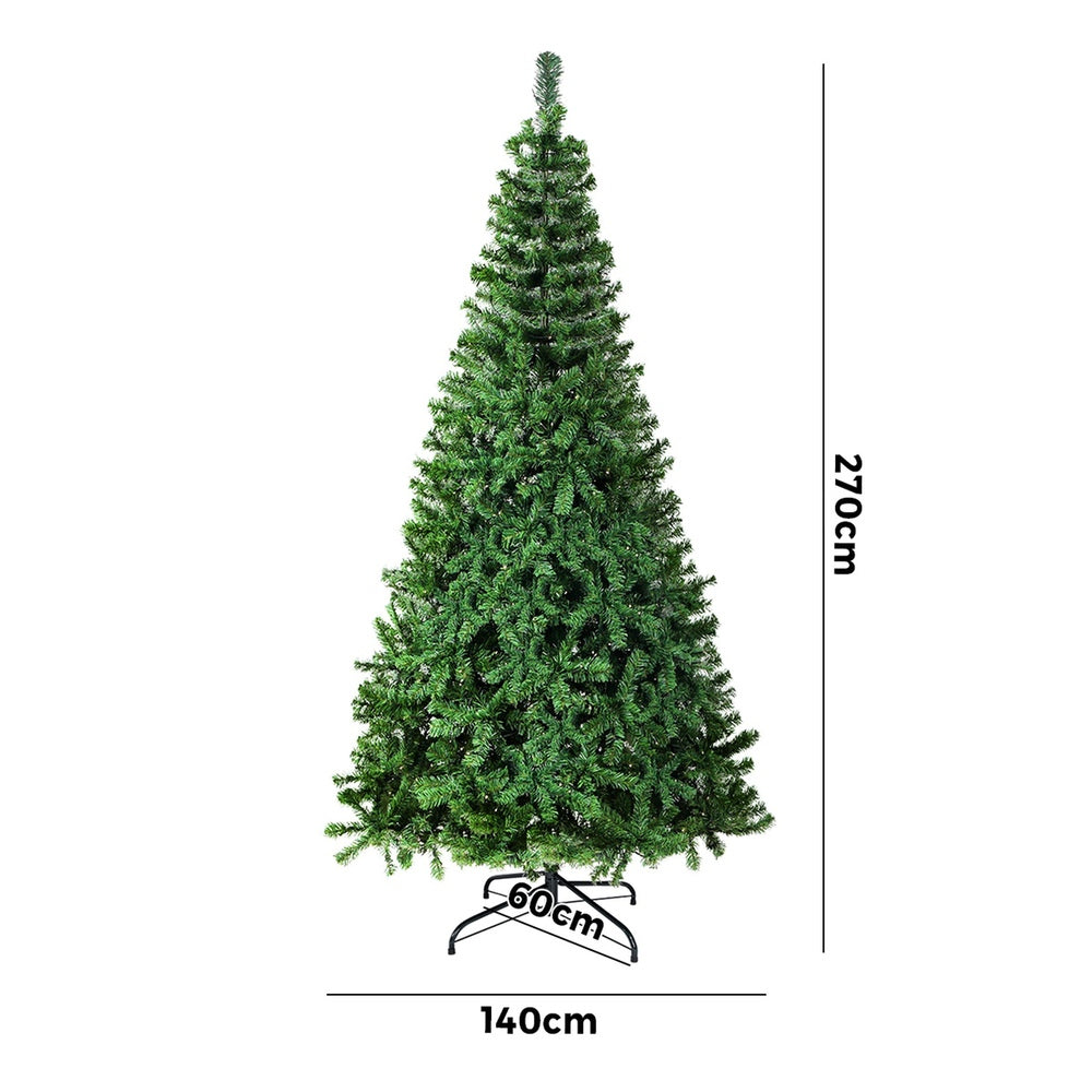 Christmas Tree 2.7M 9FT Green 1708 Tips Full Artificial Holiday Decor 9FT & 5FT