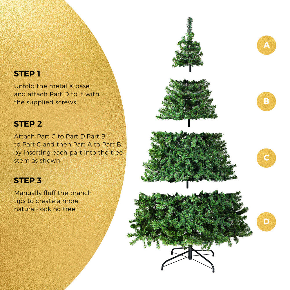 Christmas Tree 2.7M 9FT Green 1708 Tips Full Artificial Holiday Decor 9FT & 5FT