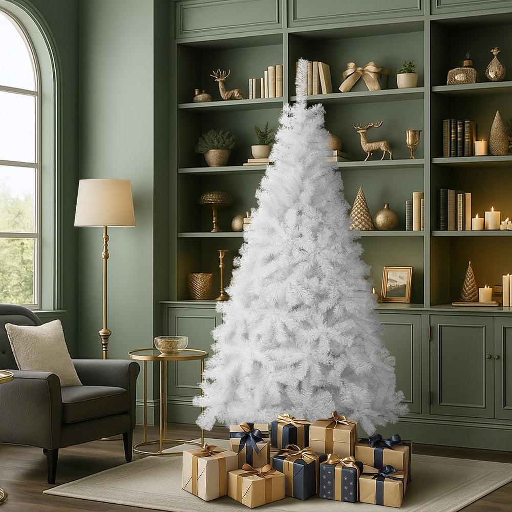 White Christmas Tree 1.8M 6FT & 7FT 650 Tips Artificial Holiday Decoration