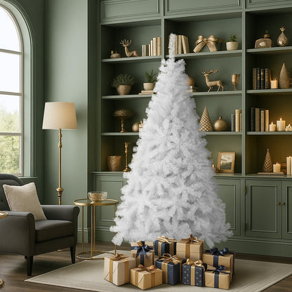 White Christmas Tree 1.8M 6FT & 7FT 650 Tips Artificial Holiday Decoration