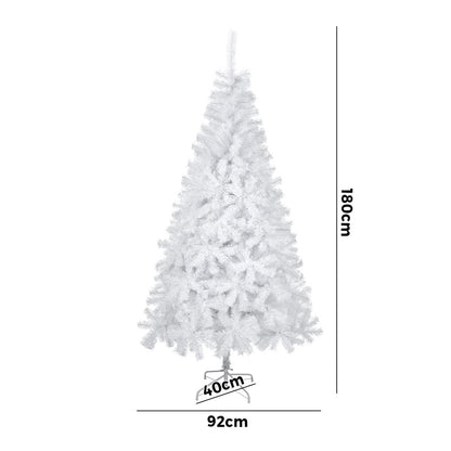 White Christmas Tree 1.8M 6FT & 7FT 650 Tips Artificial Holiday Decoration