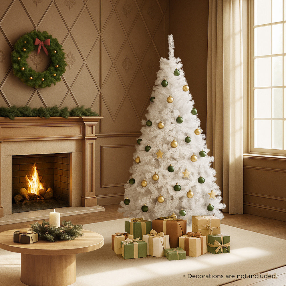 White Christmas Tree 1.8M 6FT & 7FT 650 Tips Artificial Holiday Decoration