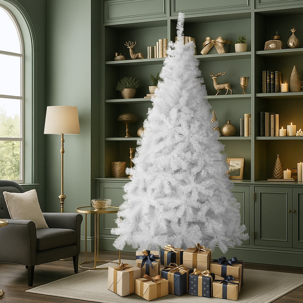 White Christmas Tree 1.8M 6FT & 7FT 650 Tips Artificial Holiday Decoration