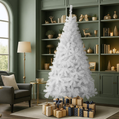 White Christmas Tree 1.8M 6FT & 7FT 650 Tips Artificial Holiday Decoration