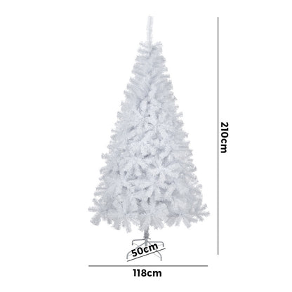 White Christmas Tree 1.8M 6FT & 7FT 650 Tips Artificial Holiday Decoration