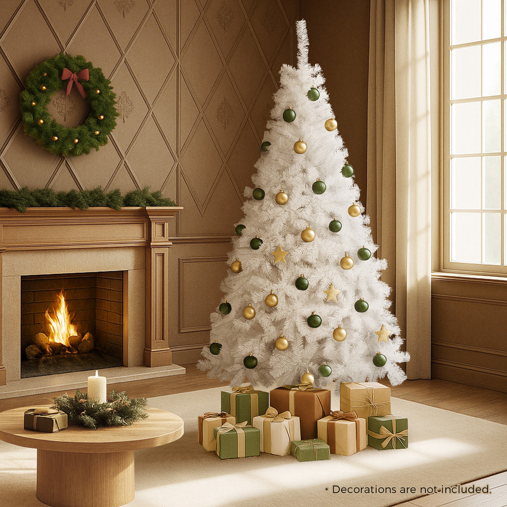 White Christmas Tree 1.8M 6FT & 7FT 650 Tips Artificial Holiday Decoration