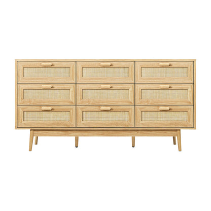 9 Chest of Drawers Dresser Rattan Storage Cabinet Lowboy Bedroom Wooden