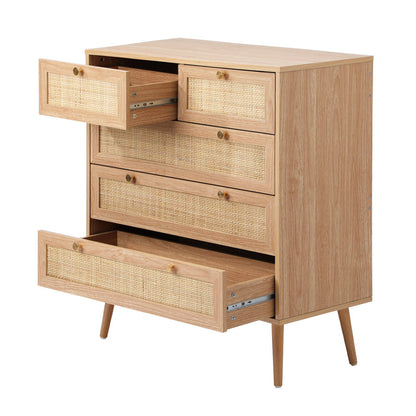 8 Chest of Drawers Dresser Tallboy Rattan
