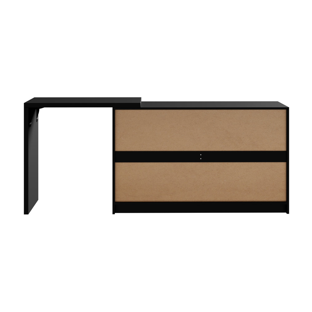6 Chest of Drawers Dresser with Side Table Black