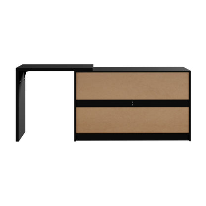 6 Chest of Drawers Dresser with Side Table Black
