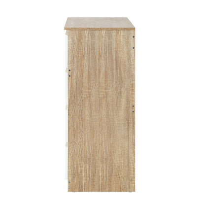Versatile and Chic: White Wooden Dresser Table with Spacious Drawers