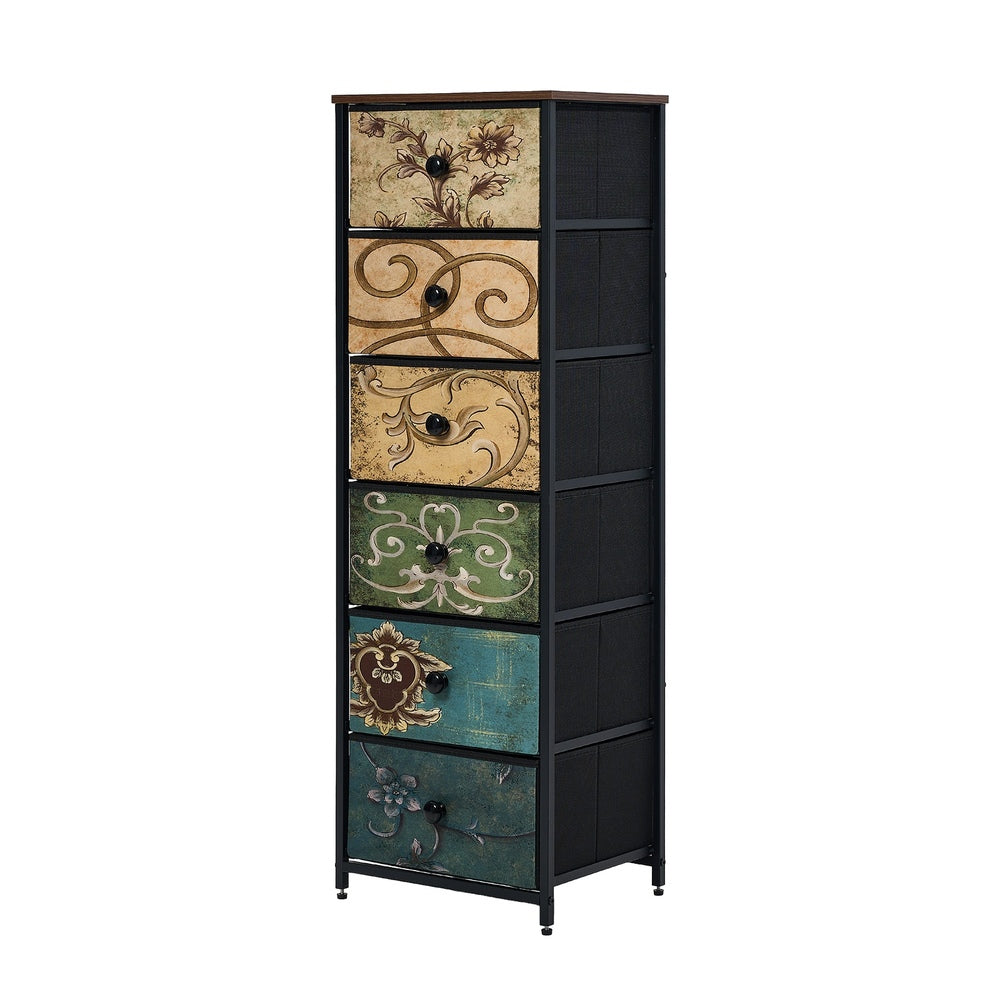 20 6 &9-Drawer Chest Fabric Tallboy Retro Vintage Dresser Bedroom Storage Organizer