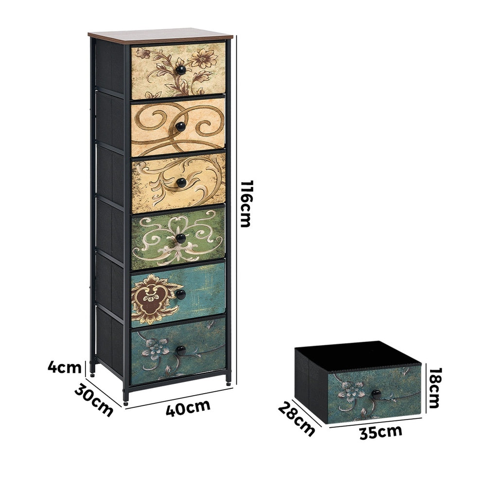 28 6 &9-Drawer Chest Fabric Tallboy Retro Vintage Dresser Bedroom Storage Organizer