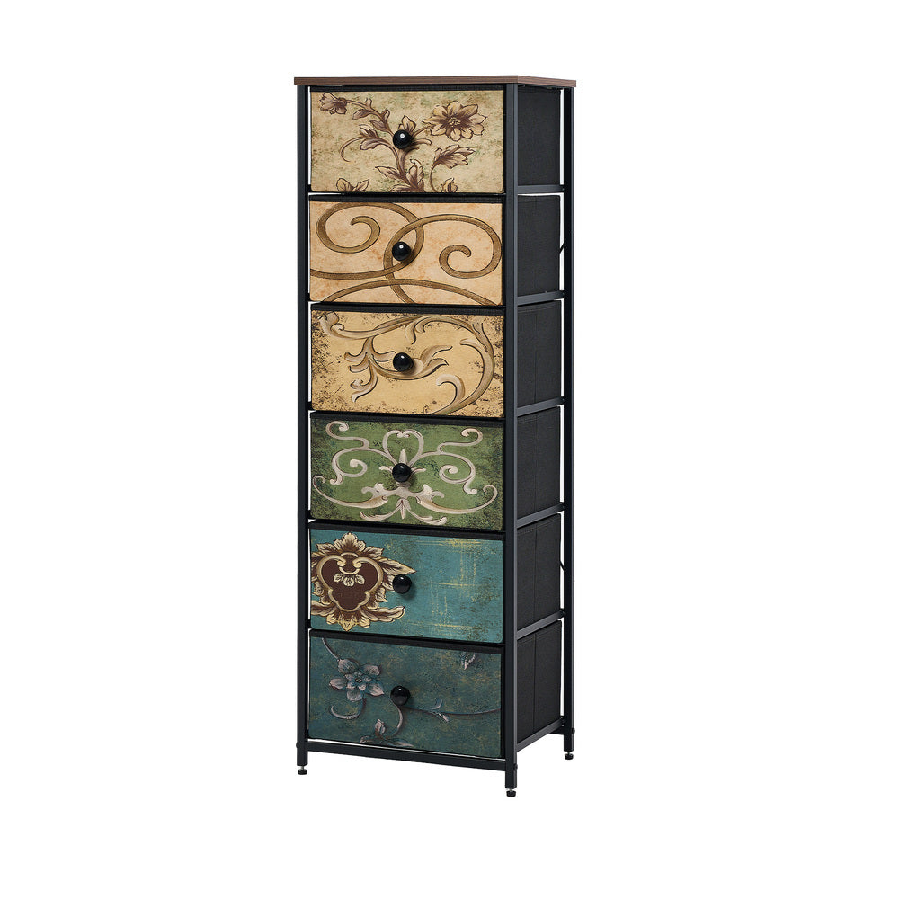 22 6 &9-Drawer Chest Fabric Tallboy Retro Vintage Dresser Bedroom Storage Organizer