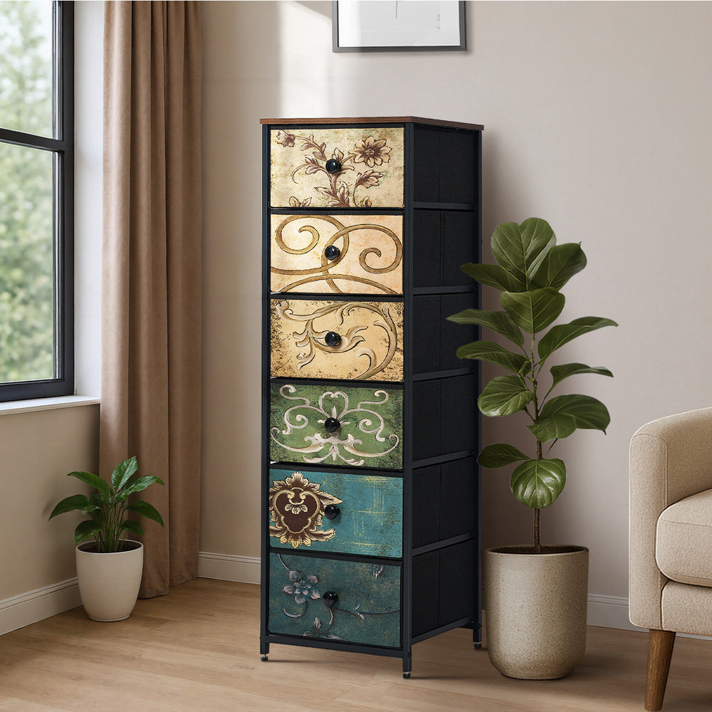 23 6 &9-Drawer Chest Fabric Tallboy Retro Vintage Dresser Bedroom Storage Organizer