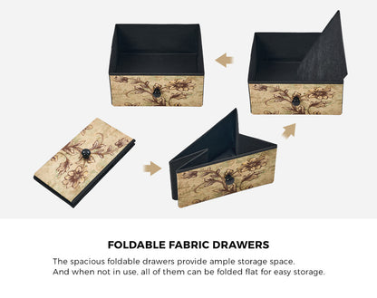 27 6 &9-Drawer Chest Fabric Tallboy Retro Vintage Dresser Bedroom Storage Organizer
