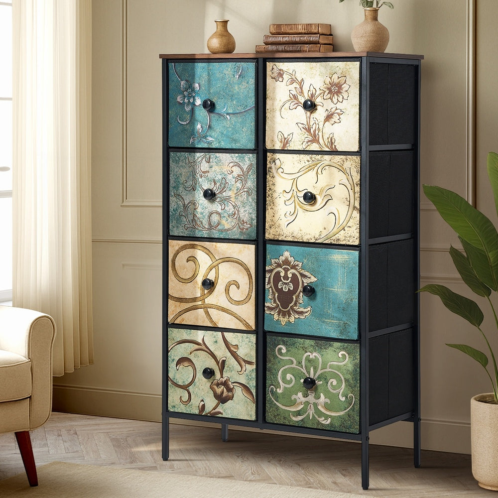 10 6 &9-Drawer Chest Fabric Tallboy Retro Vintage Dresser Bedroom Storage Organizer