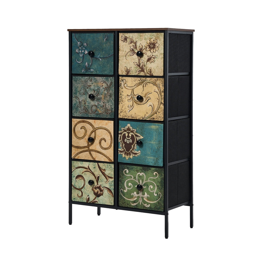 9 6 &9-Drawer Chest Fabric Tallboy Retro Vintage Dresser Bedroom Storage Organizer