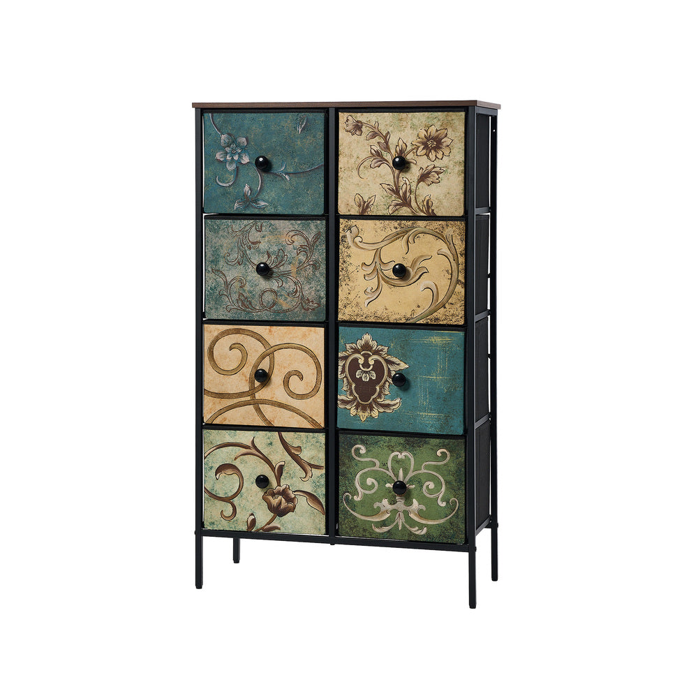 15 6 &9-Drawer Chest Fabric Tallboy Retro Vintage Dresser Bedroom Storage Organizer