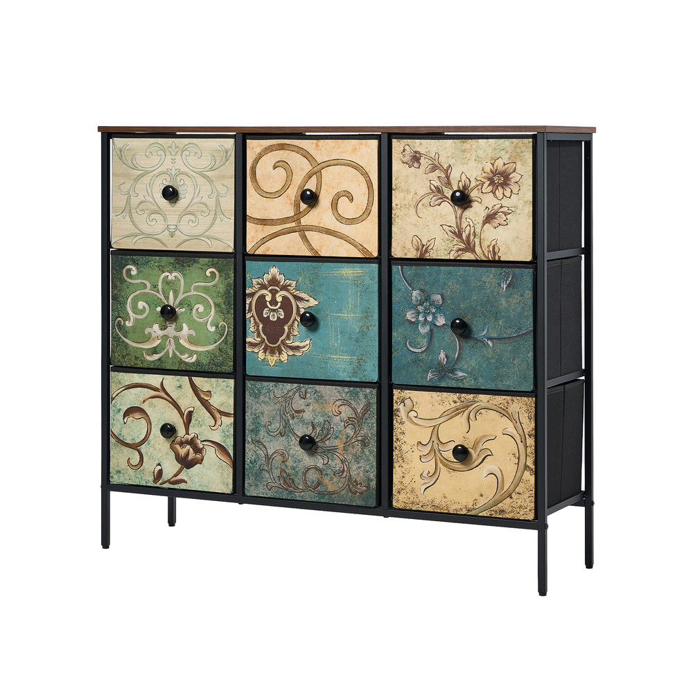 36 6 &9-Drawer Chest Fabric Tallboy Retro Vintage Dresser Bedroom Storage Organizer