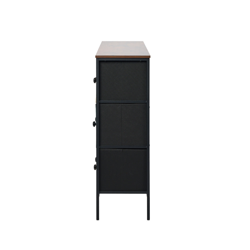 35 6 &9-Drawer Chest Fabric Tallboy Retro Vintage Dresser Bedroom Storage Organizer