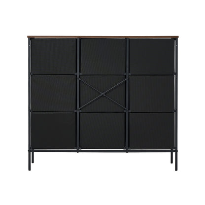 39 6 &9-Drawer Chest Fabric Tallboy Retro Vintage Dresser Bedroom Storage Organizer