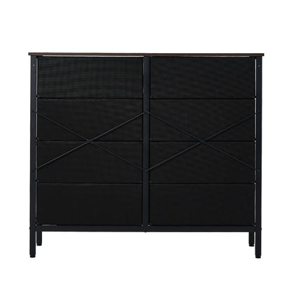 19 &8-Drawer Chest Rattan Fabric Dresser Tallboy Retro Vintage Bedroom Storage