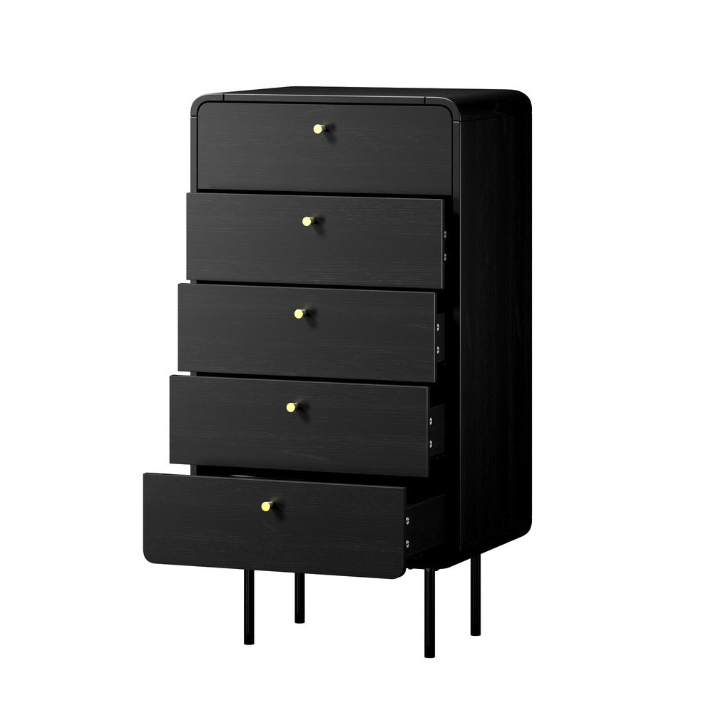 18 Chest of Drawers Dresser Tallboy Wooden Handle Natural & Black