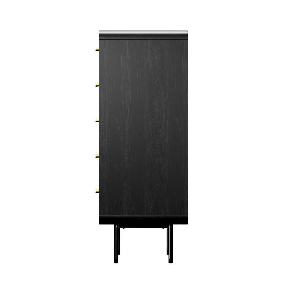 23 Chest of Drawers Dresser Tallboy Wooden Handle Natural & Black