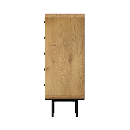 7 Chest of Drawers Dresser Tallboy Wooden Handle Natural & Black