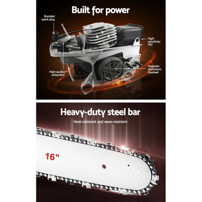 45Cc 16" Bar E-Start Pruning Chainsaw, Commercial Grade