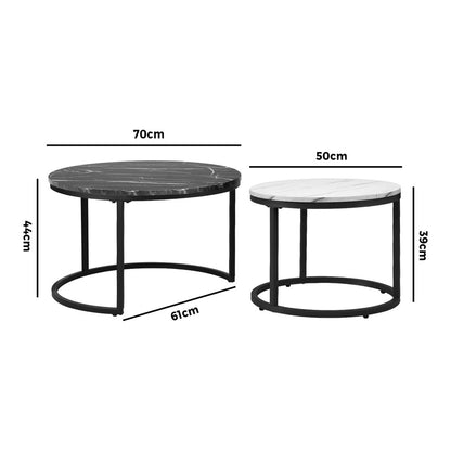 Nesting Coffee Table Round Marble