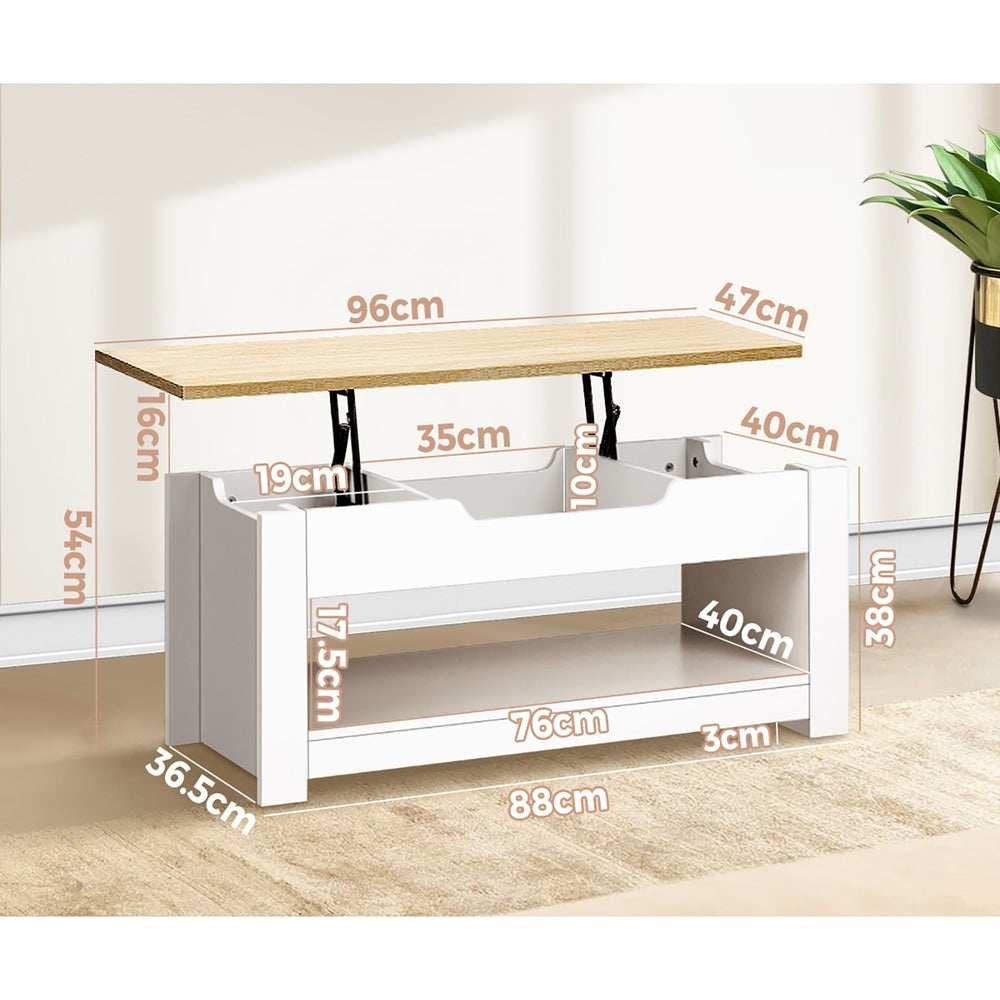 Contemporary Elegance of a Lift-Up Coffee Table with Display Shelf