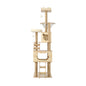 Elevate Your Cat's World: 190cm Wooden Cat Tree with Ladder, Condo, and Scratching Post