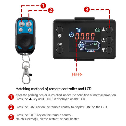 5Kw Portable Diesel Air Heater Remote Control Lcd Display Quick Heat Car