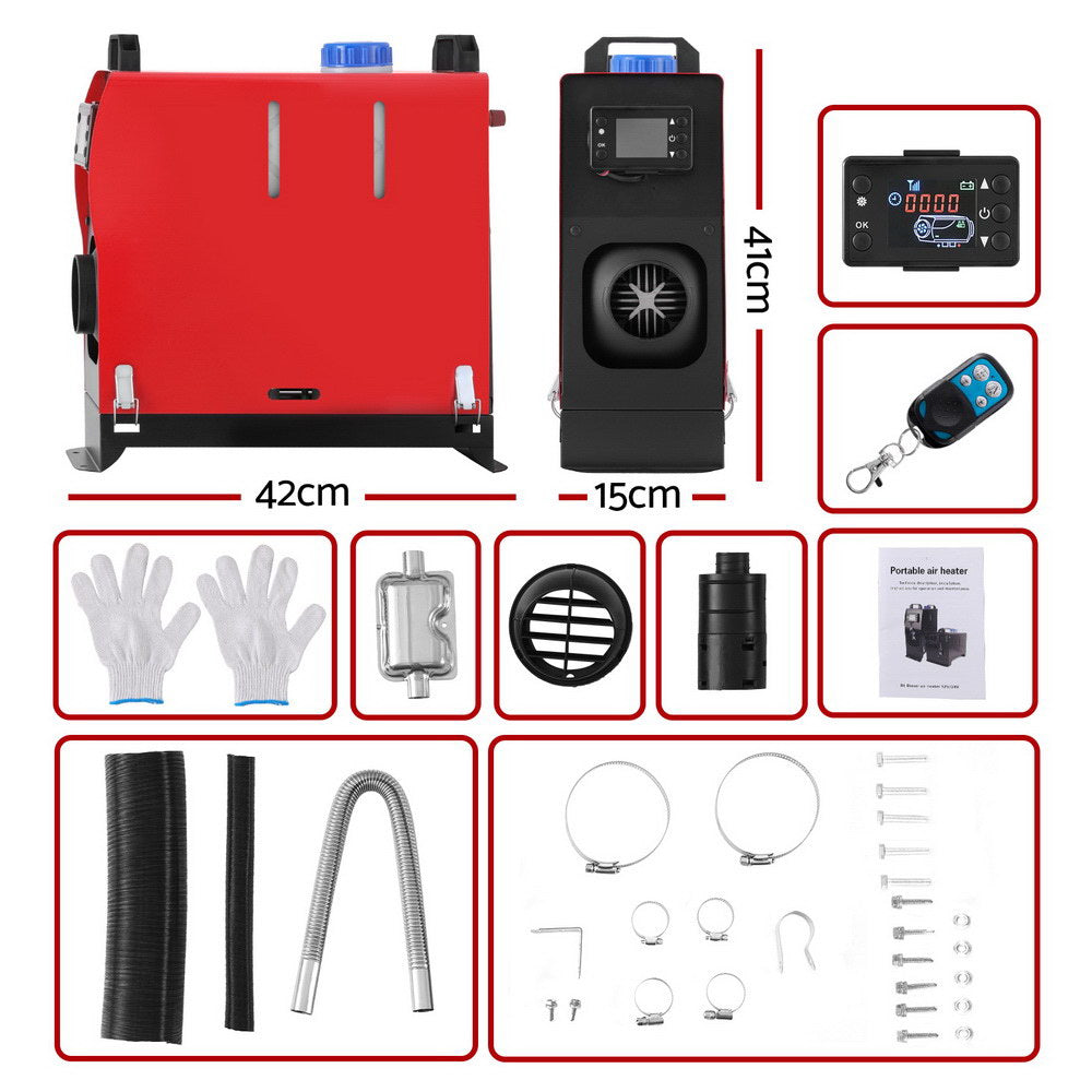 Diesel Air Heater All-in-one 12V 5KW LCD Remote Control for Car RV Indoors 2025 caravan machinery