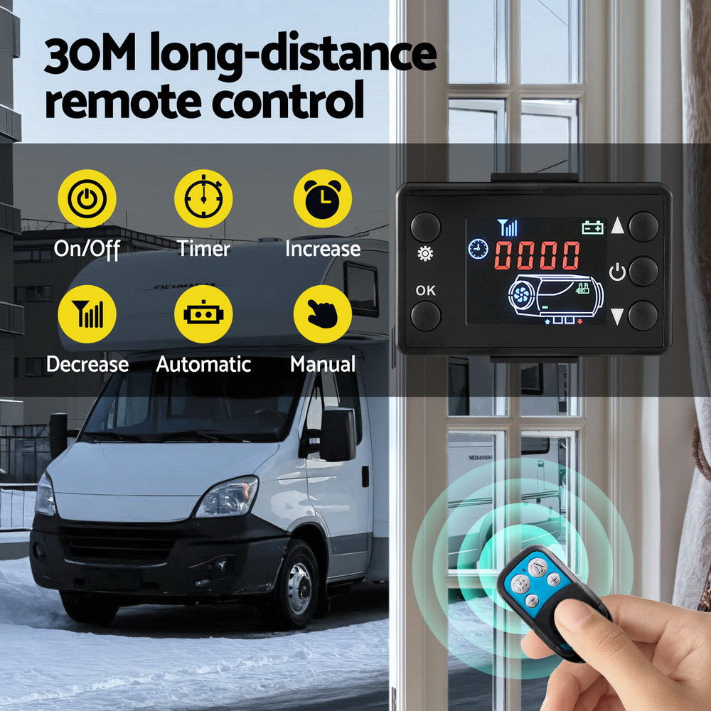 Diesel Air Heater All-in-one 12V 5KW LCD Remote Control for Car RV Indoors 2025 caravan machinery